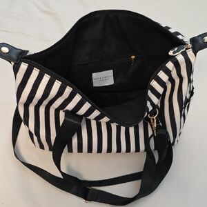 Alice + Olivia Black and White Striped Women's Bag